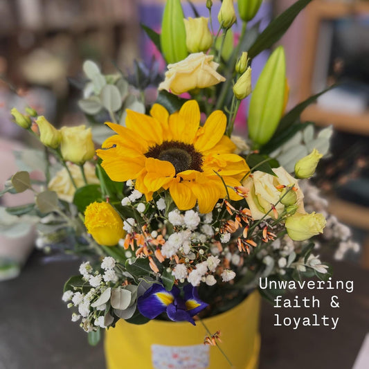 Unwavering Faith & Loyalty Bouquet or Hat Box